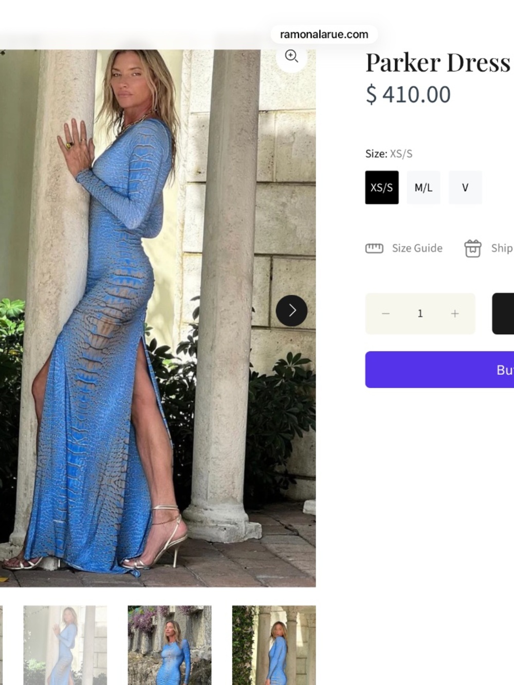 Ramona Larue Electric Crocodile Parker Dress XS/S NWT - Picture 3 of 8